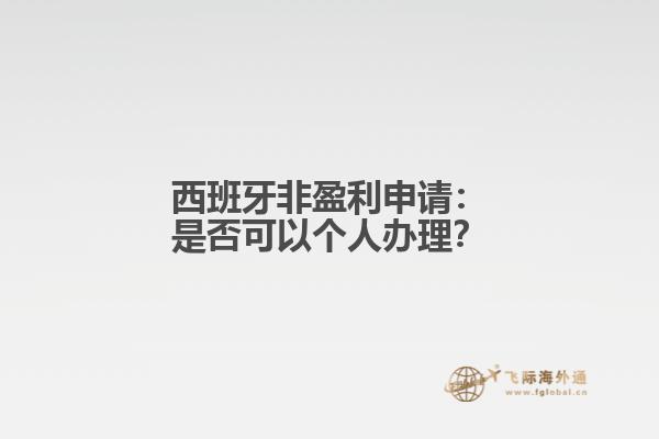 西班牙非盈利申请：是否可以个人办理？