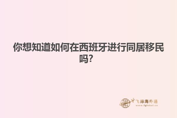 你想知道如何在西班牙进行同居移民吗？