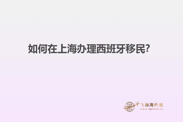 如何在上海办理西班牙移民？