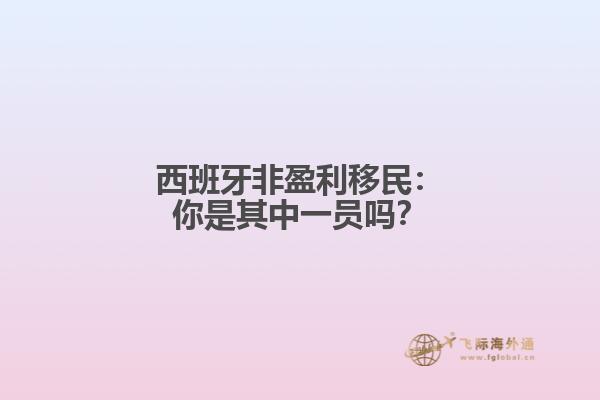 西班牙非盈利移民：你是其中一员吗？