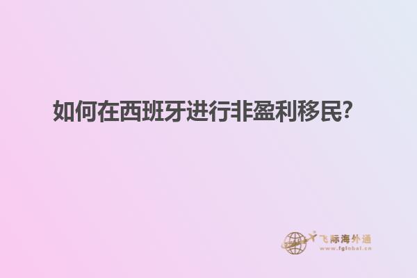 如何在西班牙进行非盈利移民？
