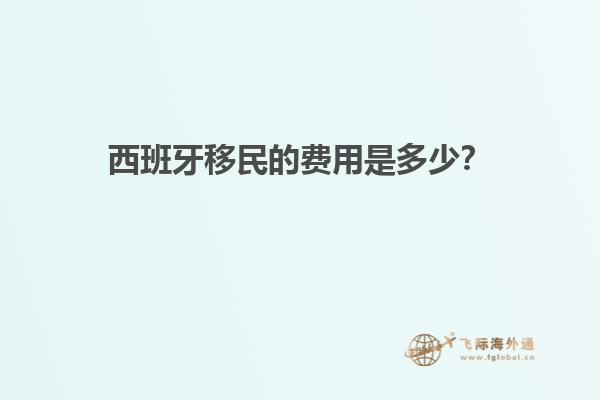 西班牙移民的费用是多少？