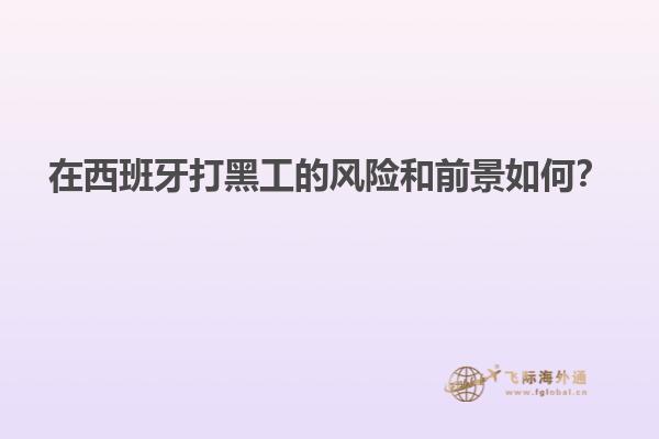 在西班牙打黑工的风险和前景如何？
