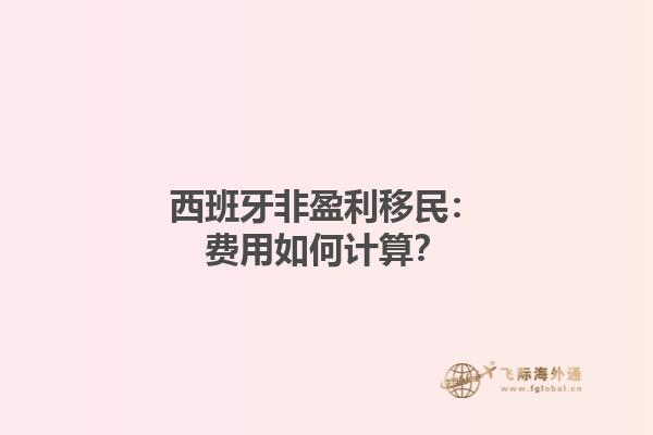 西班牙非盈利移民：费用如何计算？