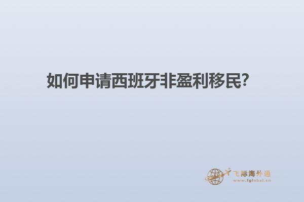 如何申请西班牙非盈利移民？