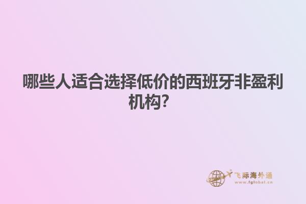 哪些人适合选择低价的西班牙非盈利机构？