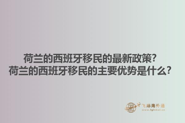 荷兰的西班牙移民的最新政策？荷兰的西班牙移民的主要优势是什么？