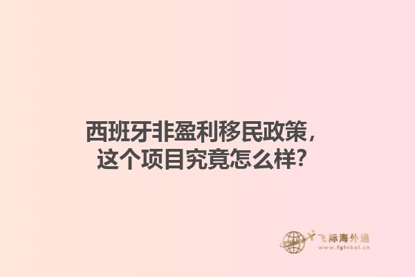 西班牙非盈利移民政策，这个项目究竟怎么样？