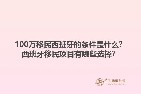 100万移民西班牙的条件是什么？西班牙移民项目有哪些选择？1.jpg