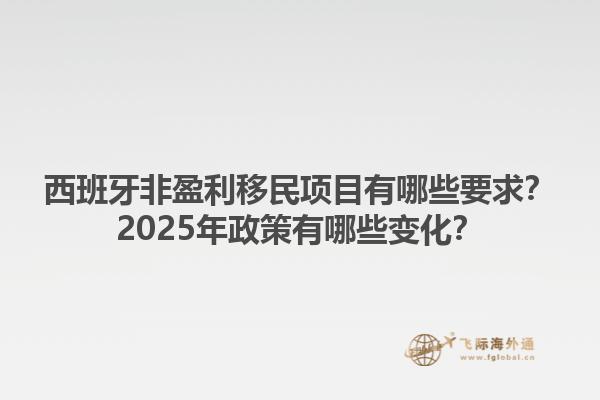 西班牙非盈利移民项目有哪些要求？2025年政策有哪些变化？
