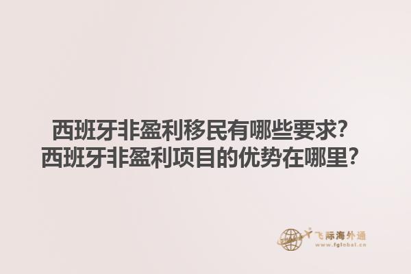 西班牙非盈利移民有哪些要求？西班牙非盈利项目的优势在哪里？1.jpg