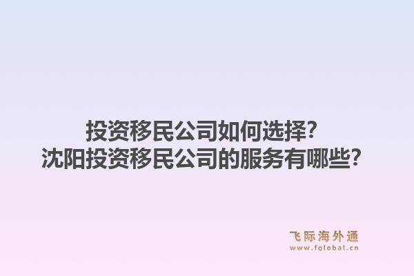 投资移民公司如何选择？沈阳投资移民公司的服务有哪些？1.jpg