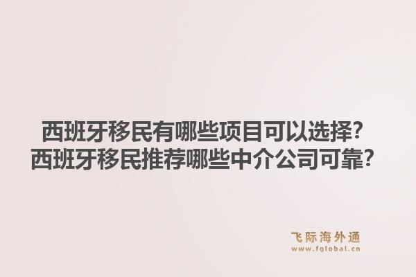 西班牙移民有哪些项目可以选择？西班牙移民推荐哪些中介公司可靠？
