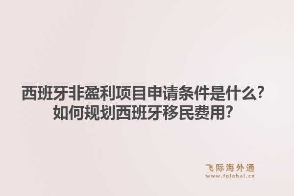 西班牙非盈利项目申请条件是什么？如何规划西班牙移民费用？