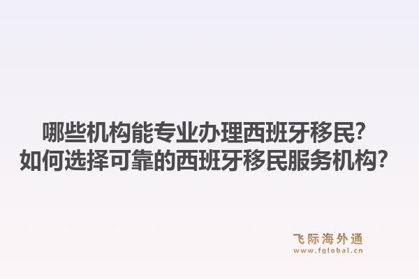 哪些机构能专业办理西班牙移民？如何选择可靠的西班牙移民服务机构？