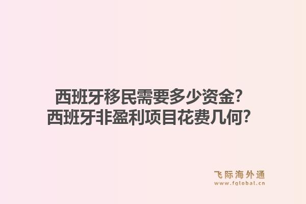 西班牙移民需要多少资金？西班牙非盈利项目花费几何？