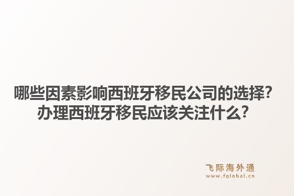 哪些因素影响西班牙移民公司的选择？办理西班牙移民应该关注什么？