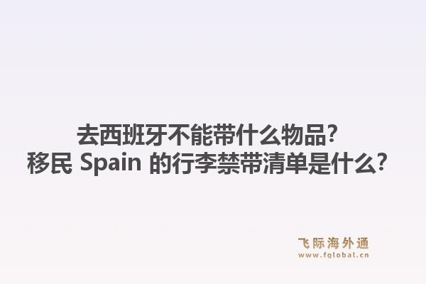 去西班牙不能带什么物品？移民 Spain 的行李禁带清单是什么？