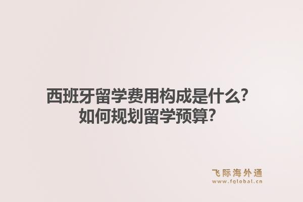 西班牙留学费用构成是什么？如何规划留学预算？