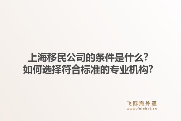 上海移民公司的条件是什么?如何选择符合标准的专业机构?1.jpg