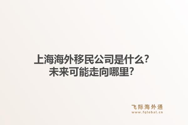 上海海外移民公司是什么？未来可能走向哪里？