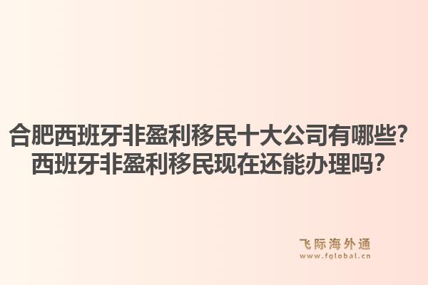 合肥西班牙非盈利移民十大公司有哪些？西班牙非盈利移民现在还能办理吗？1.jpg