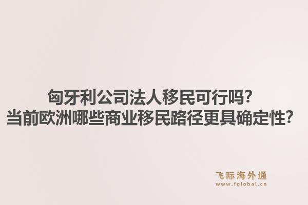 匈牙利公司法人移民可行吗?当前欧洲哪些商业移民路径更具确定性?1.jpg