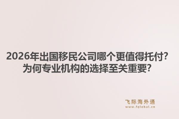 2026年出国移民公司哪个更值得托付?为何专业机构的选择至关重要?1.jpg