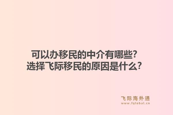 可以办移民的中介有哪些?选择飞际移民的原因是什么?1.jpg