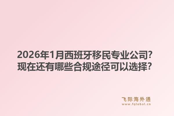 2026年1月西班牙移民专业公司?现在还有哪些合规途径可以选择?1.jpg