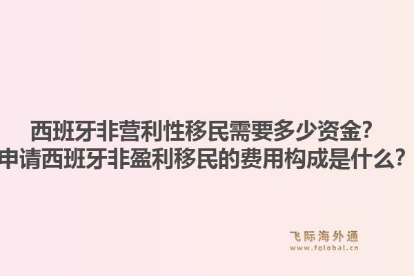 西班牙非营利性移民需要多少资金？申请西班牙非盈利移民的费用构成是什么？1.jpg