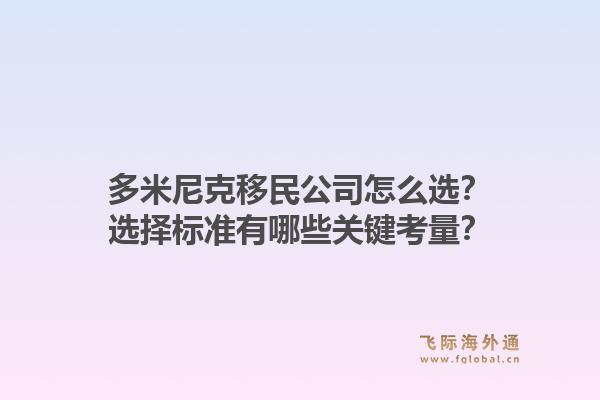 多米尼克移民公司怎么选？选择标准有哪些关键考量？