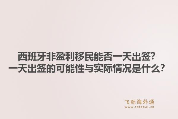 西班牙非盈利移民能否一天出签？一天出签的可能性与实际情况是什么？1.jpg