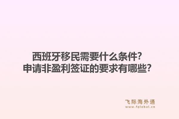 西班牙移民需要什么条件？申请非盈利签证的要求有哪些？1.jpg