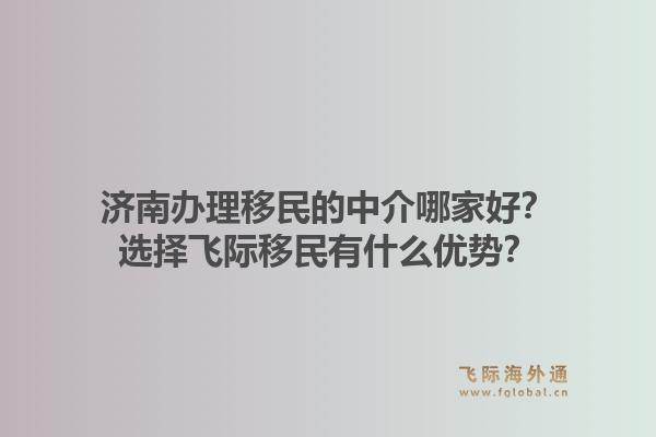 济南办理移民的中介哪家好？选择飞际移民有什么优势？
