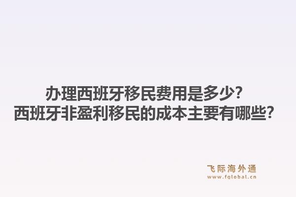 办理西班牙移民费用是多少？西班牙非盈利移民的成本主要有哪些？1.jpg