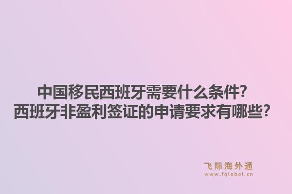 中国移民西班牙需要什么条件？西班牙非盈利签证的申请要求有哪些？1.jpg