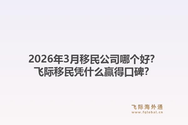 2026年3月移民公司哪个好？飞际移民凭什么赢得口碑？