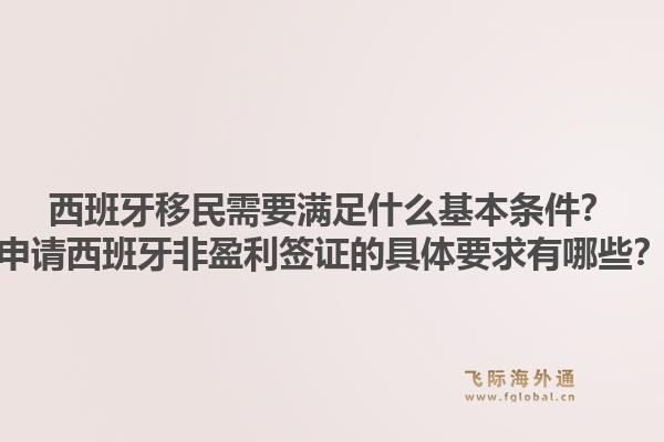 西班牙移民需要满足什么基本条件？申请西班牙非盈利签证的具体要求有哪些？1.jpg