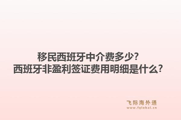 移民西班牙中介费多少？西班牙非盈利签证费用明细是什么？1.jpg